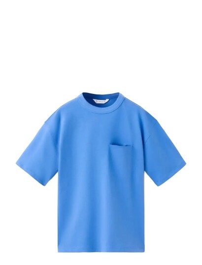 Mango Cotton T Shirt With Pocket Detail Blue 5 6 Mango Cotton T Shirt With Pocket Detail Blue 5 6