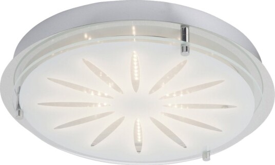 Brilliant Cathleen   Vegg/Taklampe   Led   14 W Ekvivalent 100 W   Klasse F   Varmt Hvitt Lys   3000 K   Rund   Krom