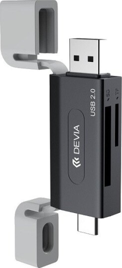 Devia EL239 2-i-1 Kortleser USB-A/USB-C Svart