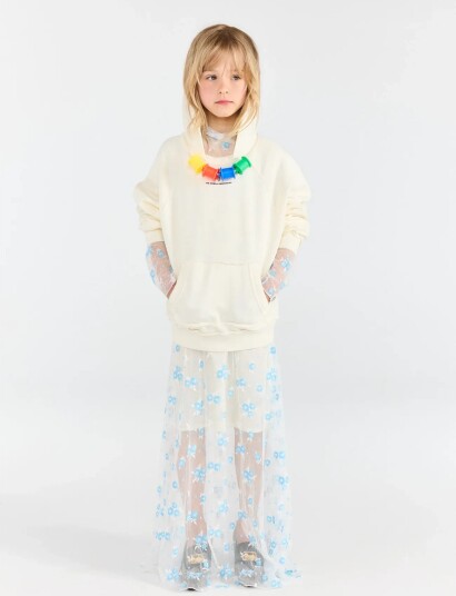 THE ANIMALS OBSERVATORY Beaver Kid Hoodie White Telephone   Cream   128