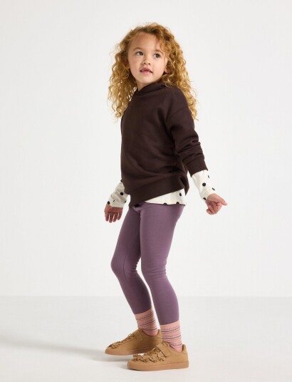 Lindex Leggings With Brushed Inside Purple 116