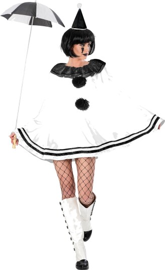 Espa Pierrot Klovn Hvit Dame Kostyme One size 506016