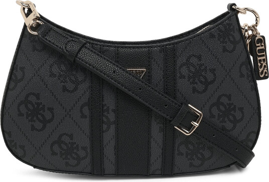 GUESS Noelle Ii Top Zip Shoulder Bag   Grey   ONE SIZE