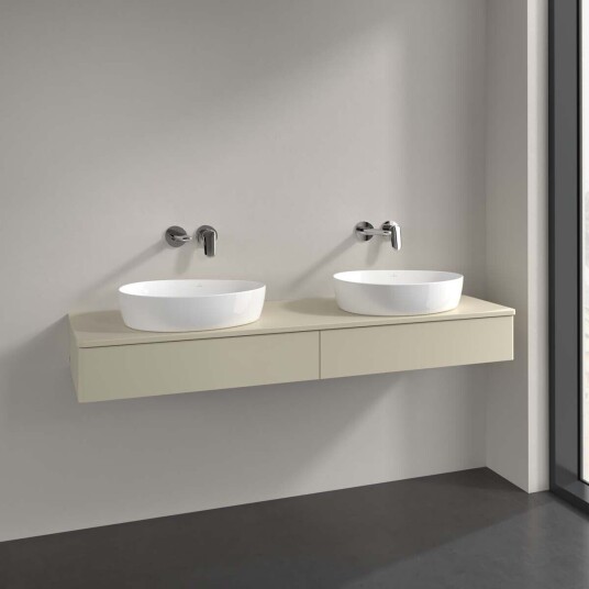 Villeroy & Boch Antao Servantskap med 2 skuffer 160x50x19 cm m/lys Grå Matt Villeroy & Boch Antao Servantskap med 2 skuffer 160x50x19 cm m/lys Grå Matt