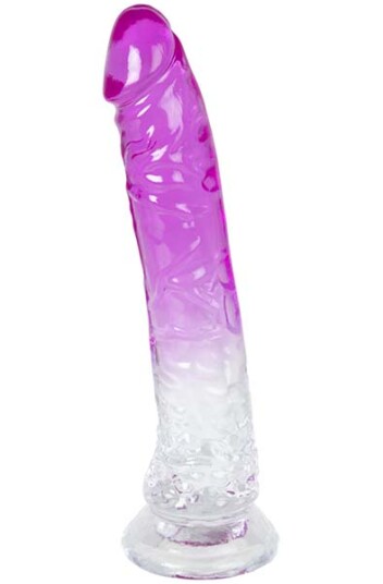 Dual Color Dildo Purple & Clear 20 cm