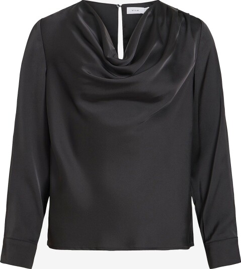 Vila   Bluse Vifreja Waterfall L/S Top/Dc   Svart