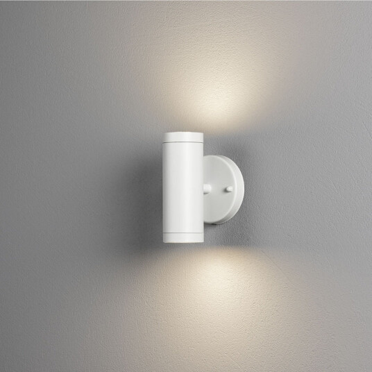 Konstsmide Modena vegglampe opp/ned utendørs 2x4W 3000K IP44 - Hvit