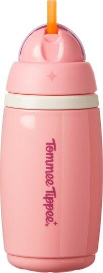 Tommee Tippee Natural Start Termoflaske m. sugerør 266 ml. Rosa 1 stk.