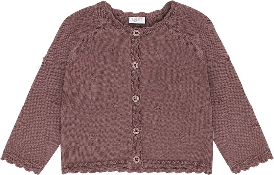 Hust and Claire Cardigan Strikk HcCilja Pointelle Plum Hust and Claire 2 år (92) Cardigan Brun Lilla