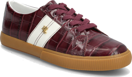 Lauren Ralph Lauren Janson Ii Croc-Embossed Leather Sneaker - Burgundy - 39 Lauren Ralph Lauren Janson Ii Croc-Embossed Leather Sneaker - Burgundy - 39