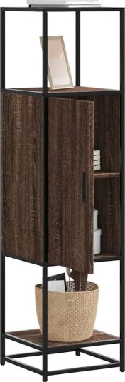 Highboard brun eik 35,5x35x139 cm konstruert tre og metall 8721102840975