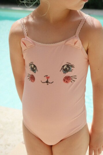 Konges Sløjd Kitty badedrakt Powder Pink 3 år