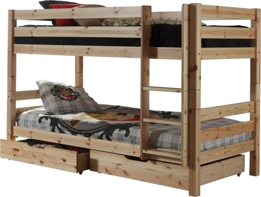 Køyeseng Pino Sett med 2 Skuffer Naturlig 140 cm Naturlig 140 cm