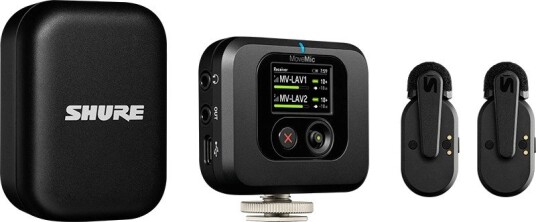Shure Movemic Two Lavs, Charge case Camera Receiver