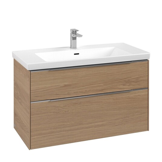 Villeroy & Boch Subway 3.0 Servantskap m/2 skuffer 973x576x478 mm Nordisk Eik Villeroy & Boch Subway 3.0 Servantskap m/2 skuffer 973x576x478 mm Nordisk Eik