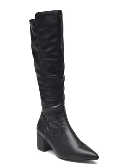Bianco Biadevived Stretch Knee High Boot Smooth Faux Leather - Black - 36