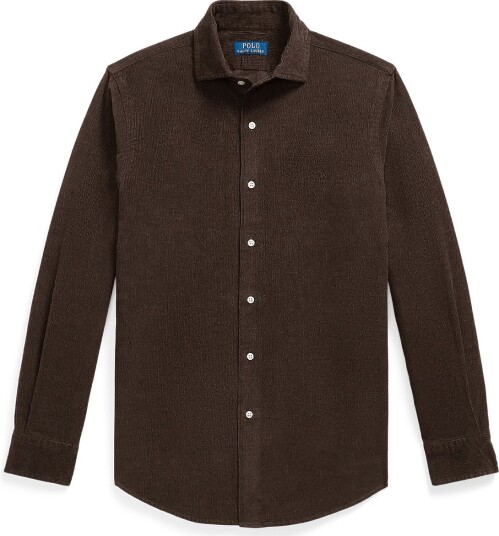 Polo Ralph Lauren Custom Fit Stretch Corduroy Shirt ALPINE BROWN HEAT L