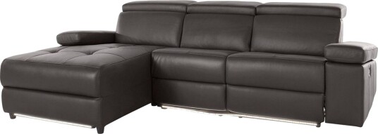 Hjørnesofa 3 seter Rayland Brun PU Venstre Elektrisk Recliner Brun PU Venstre Elektrisk Recliner