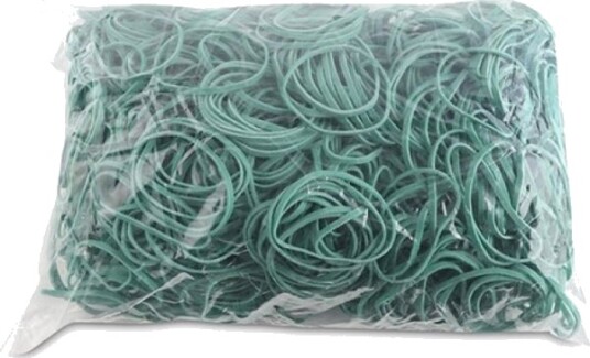Office Products Gummistrikker/Papirstrikker Ø 50 Mm, 1,5 X 3 Mm, 60 % Gummi, 1000 G, Grøn (Storsekk)