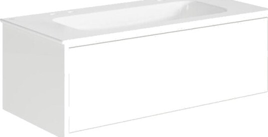 Gustavsberg Ducentic Servantskap med Porselenservant Hvit / 100cm 2 Dobbel Hull for Kran