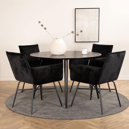 Venture Home Spisegruppe Venture Home Dipp Ø115 cm med 4 Petra Stoler GR22237