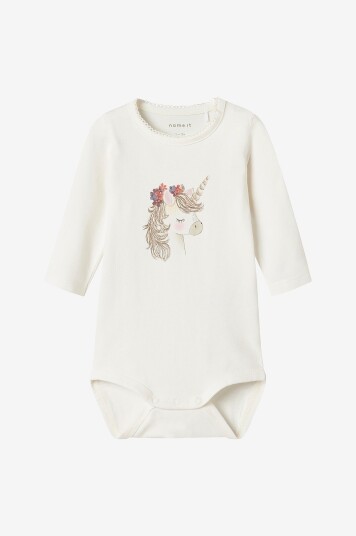 Name It Baby Bodyer nbfNicorn LS Body Box Hvit