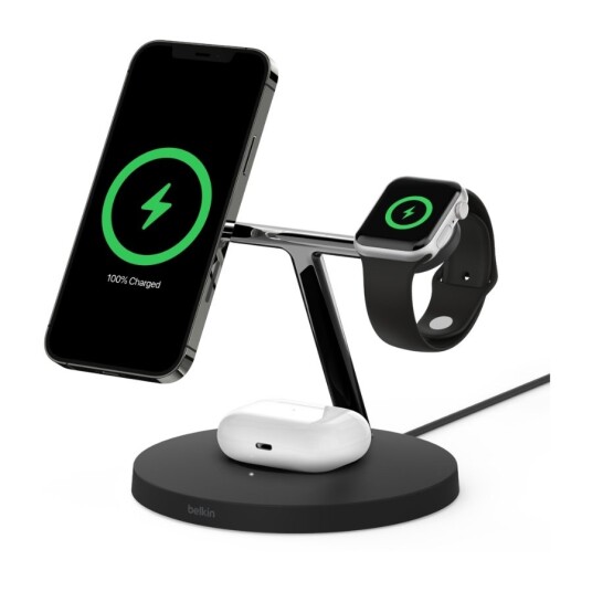 Belkin 3-i-1 MagSafe Trådløs Lader 15 W - Svart Belkin 3-i-1 MagSafe Trådløs Lader 15 W - Svart
