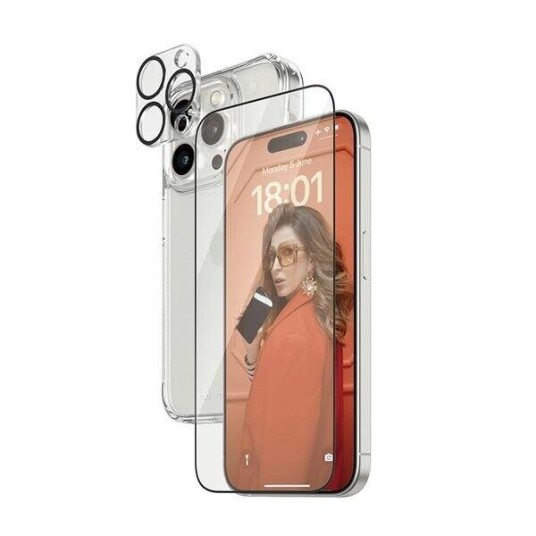 PanzerGlass 3-i-1 Beskyttelsespakke for Apple iPhone 15 Pro Max - Skjerm, Linse og Bakbeskytter PanzerGlass 3-i-1 Beskyttelsespakke for Apple iPhone 15 Pro Max - Skjerm, Linse og Bakbeskytter