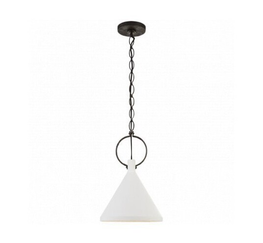 Limoges Medium Pendant Natural Rust/White Shade