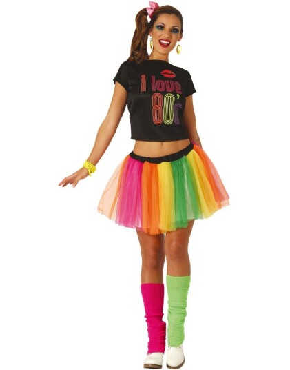 I Love 80s Kostyme til Dame Strl M I Love 80s Kostyme til Dame Strl M
