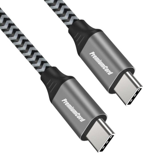 Premiumcord Usb-C M/M-Kabel 100W 20V/5A 480Mbps Bomullsflett 1M