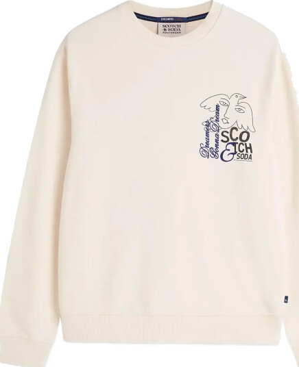 Scotch & Soda Front And Back Artwork Regular Fit Sweatshirt Cream M Scotch & Soda Front And Back Artwork Regular Fit Sweatshirt Cream M