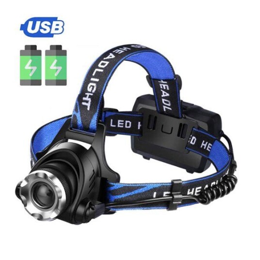 LED hodelykt med oppladbart batteri 10 W 300 lm justerbart lampehode