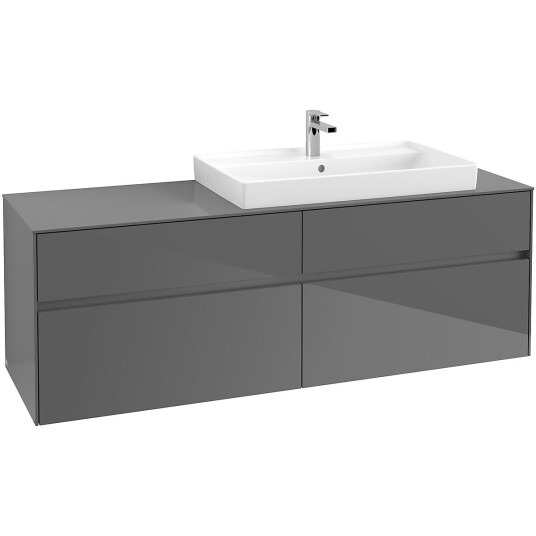 Villeroy & Boch Collaro Servantskap med 4 skuffer 160x50x54,8 cm u/lys Grå Høyglans