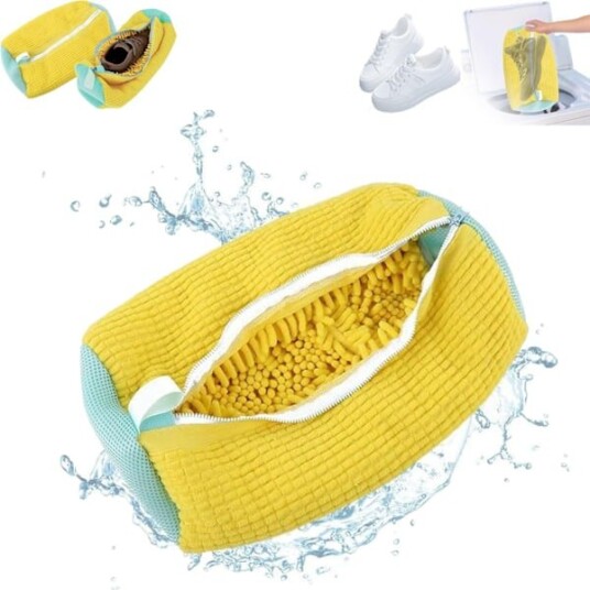 Vaskepose for sko i bomull vaskenett fluffy fibre fjerner enkelt smuss anti deformasjon