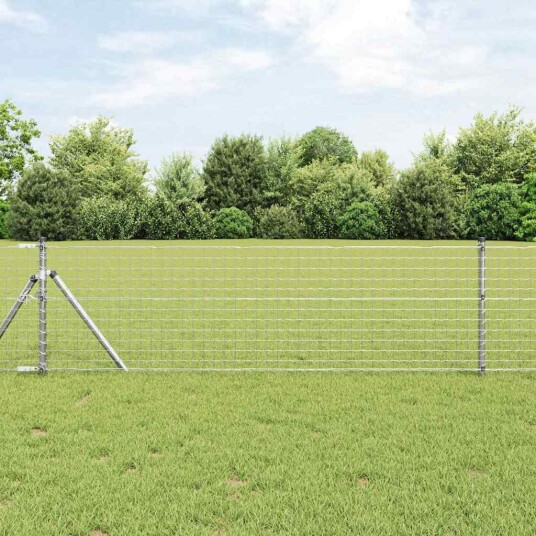 Gjerde med Stolper Grå 0.4 x 25 m