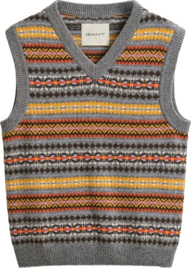 Gant Fair Isle Vest Grey S