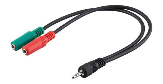 Goobay 3.5 mm Kabeladapter for Hodesett - 2 x 3.5 mm M/F, 0.3m, Svart