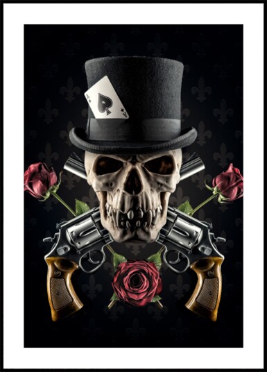 Elegant Gunslinger Skull Plakat / 21x30 Elegant Gunslinger Skull Plakat / 21x30