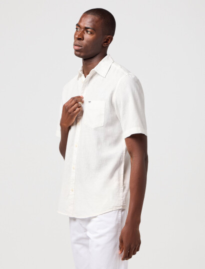 Wrangler Ss 1 Pkt Shirt - White - M