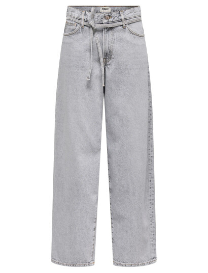 ONLY Onlgianna Mw Str Jeans Lg Bleach Dot - Grey - 29 x 32