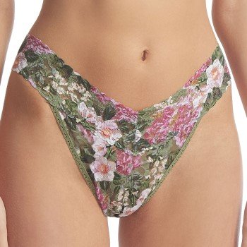 Hanky Panky Truser Printed Original Rise Thong Grønn m blomst nylon One Size Dame