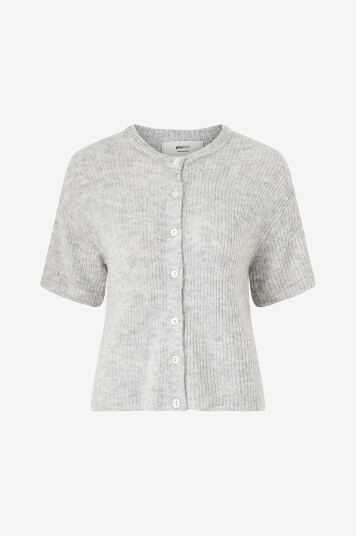 Gina Tricot Kardigan Short Sleeve Knitted Cardigan Grå Gina Tricot Kardigan Short Sleeve Knitted Cardigan Grå