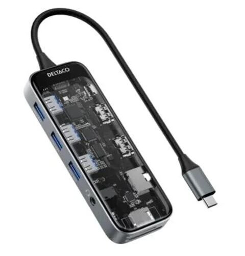 Deltaco Transparent USB-C Docking Station Dual 2x HDMI Deltaco Transparent USB-C Docking Station Dual 2x HDMI