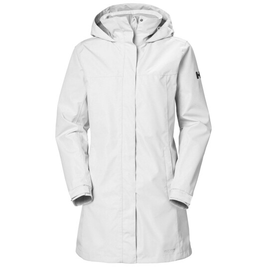 Helly Hansen Dame Aden Lang Regn Frakk Hvit S RødS Helly Hansen Dame Aden Lang Regn Frakk Hvit S RødS