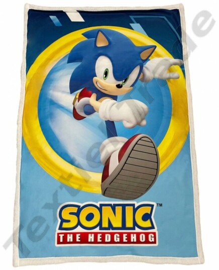 Character World Brand Sonic Fleece pledd - Golden Ring 100cm x150cm Character World Brand Sonic Fleece pledd - Golden Ring 100cm x150cm