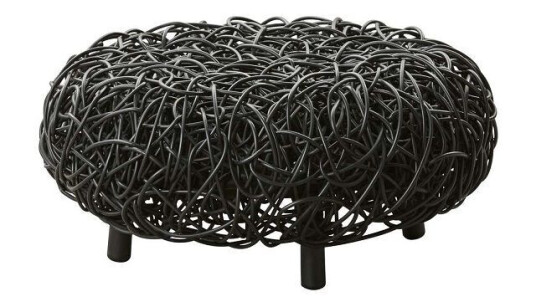 Cane-line - Loop Puff Ø50 cm - Sort   Unoliving