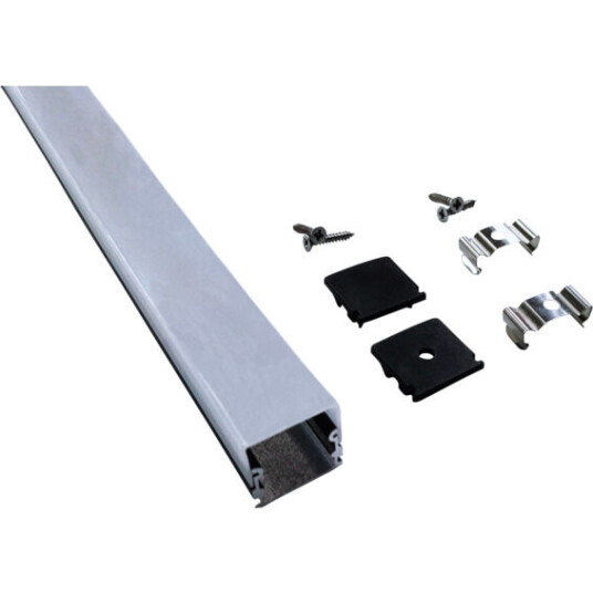 Namron Aluminiumsprofil utenpåliggende matt sort 2m 2114 - 3220205