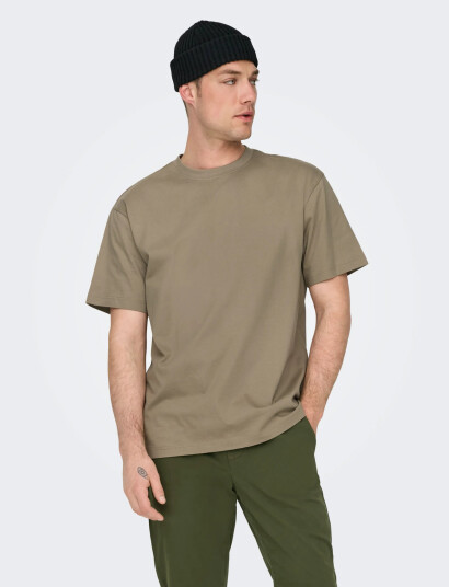 ONLY & SONS Onsfred Life Rlx Ss Tee Noos - Beige - XS