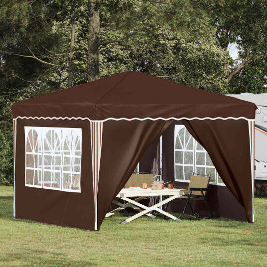 Pop up Festtelt Brun 288 x 288 x 245 cm Oxford Stoff